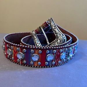 Women’s Tooled Leather Belt by Blazin Roxx with an Ariat Buckle- size Small